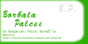 borbala palcsi business card